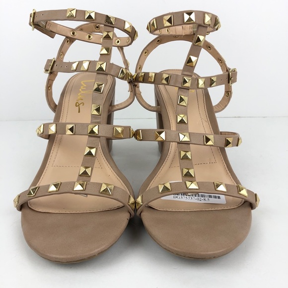 studded ankle strap heels